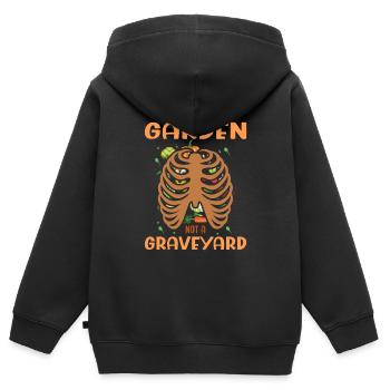 Tierrechte Vegan Tierliebe - Kinder Premium Organic Zip Hoodie - Schwarz - Hinten - AI Model Kid Male (0cm)