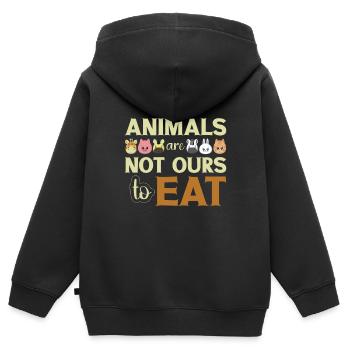 Tiere Tier Tierschutz - Kinder Premium Organic Zip Hoodie - Schwarz - Hinten - AI Model Kid Male (0cm)