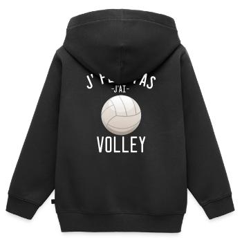 Je peux pas j'ai volley - Sweat Premium à capuche zippé enfant bio - noir - Dos - AI Model Kid Male (0cm)