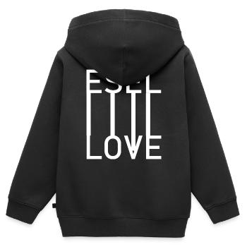 Donkey Esel - Kinder Premium Organic Zip Hoodie - Schwarz - Hinten - AI Model Kid Male (0cm)