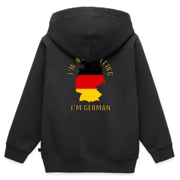 I'M Not Yelling I Am German Germany Germans - Kinder Premium Organic Zip Hoodie - Schwarz - Hinten - AI Model Kid Male (0cm)