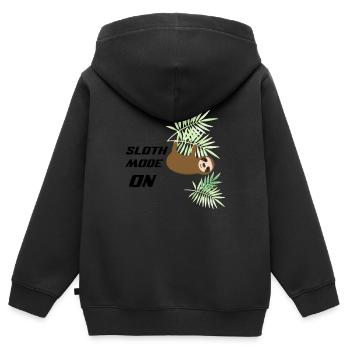 Sloth - Kinder Premium Organic Zip Hoodie - Schwarz - Hinten - AI Model Kid Male (0cm)