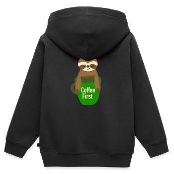 Sloth - Kinder Premium Organic Zip Hoodie - Schwarz - Hinten - AI Model Kid Male (0cm)