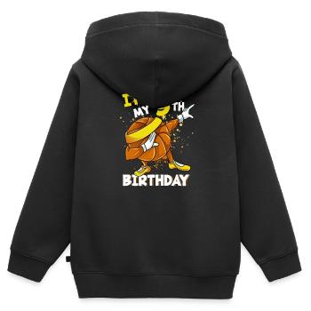 Dabbing Basketball 9th Birthday - Kids Premium Organic Zip-up Hoodie - black - Back - AI Model Kid Male (0cm)