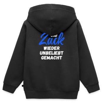 Und Zack wieder unbeliebt gemacht - Kinder Premium Organic Zip Hoodie - Schwarz - Hinten - AI Model Kid Male (0cm)