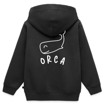 Wir lieben Killer Whale - Kinder Premium Organic Zip Hoodie - Schwarz - Hinten - AI Model Kid Male (0cm)