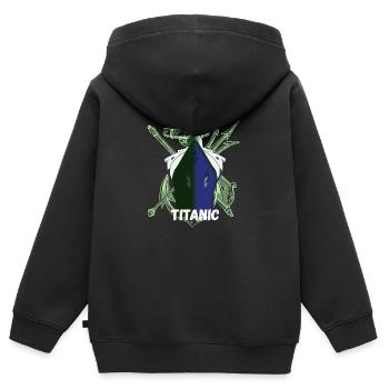 Titanic Remembered, RMS Titanic jour du souvenir - Sweat Premium à capuche zippé enfant bio - noir - Dos - AI Model Kid Male (0cm)