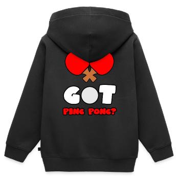 Ich habe Tischtennis in mir - Kinder Premium Organic Zip Hoodie - Schwarz - Hinten - AI Model Kid Male (0cm)