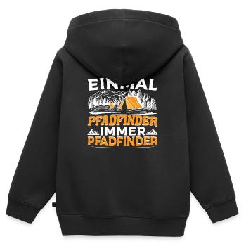 Einmal Pfadfinder Immer Pfadfinder - Kinder Premium Organic Zip Hoodie - Schwarz - Hinten - AI Model Kid Male (0cm)