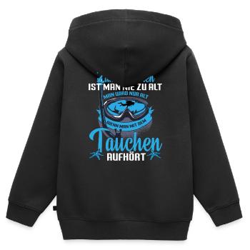 Taucher Taucherbrille Zum Tauchen - Kinder Premium Organic Zip Hoodie - Schwarz - Hinten - AI Model Kid Male (0cm)