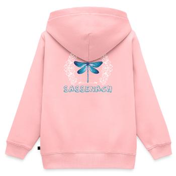Libelle Sassenach - Kinder Premium Organic Zip Hoodie - Rosa - Hinten - AI Model Kid Female (0cm)