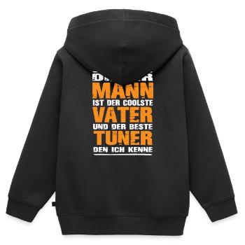 Tuning - Kinder Premium Organic Zip Hoodie - Schwarz - Hinten - AI Model Kid Male (0cm)