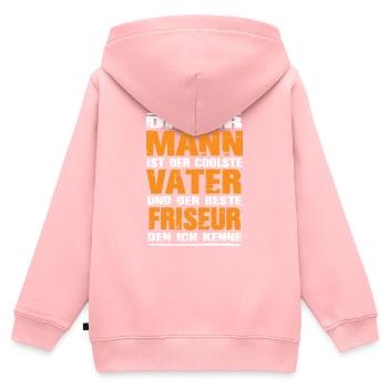 Friseur - Kinder Premium Organic Zip Hoodie - Rosa - Hinten - AI Model Kid Female (0cm)