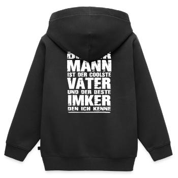 Imker - Kinder Premium Organic Zip Hoodie - Schwarz - Hinten - AI Model Kid Male (0cm)