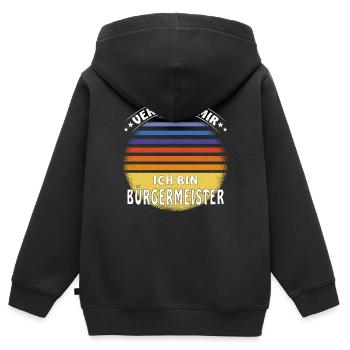 VERTRAUT MIR ICH BIN BÜRGERMEISTER - Kinder Premium Organic Zip Hoodie - Schwarz - Hinten - AI Model Kid Male (0cm)