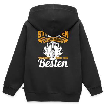 Pflasterer Studieren kann jeder Steinleger werden - Kinder Premium Organic Zip Hoodie - Schwarz - Hinten - AI Model Kid Male (0cm)