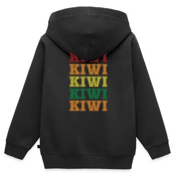 Kiwi - Sweat Premium à capuche zippé enfant bio - noir - Dos - AI Model Kid Male (0cm)