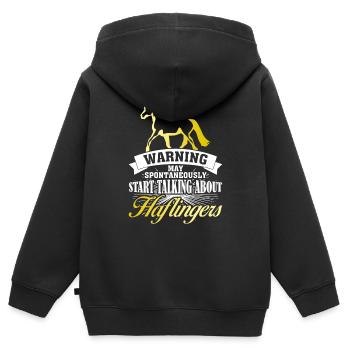 Haflinger disant blague Haflinger - Sweat Premium à capuche zippé enfant bio - noir - Dos - AI Model Kid Male (0cm)
