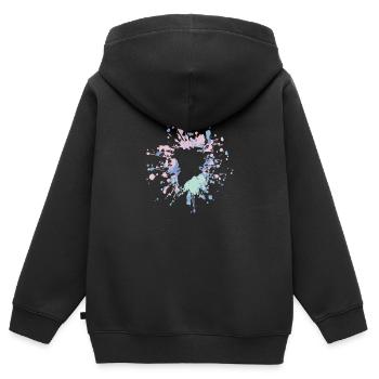 Belle éclaboussure de couleur du Groenland - Sweat Premium à capuche zippé enfant bio - noir - Dos - AI Model Kid Male (0cm)