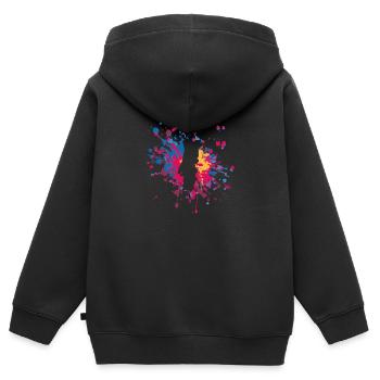 Belle éclaboussure de couleur du Portugal - Sweat Premium à capuche zippé enfant bio - noir - Dos - AI Model Kid Male (0cm)