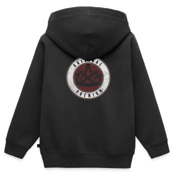 Zimmermann Symbol Guild Motif d’armoiries pour charpentier - Sweat Premium à capuche zippé enfant bio - noir - Dos - AI Model Kid Male (0cm)