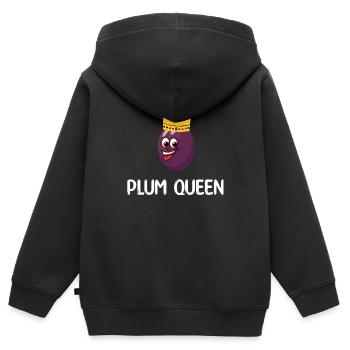 Reine des prunes - Sweat Premium à capuche zippé enfant bio - noir - Dos - AI Model Kid Male (0cm)