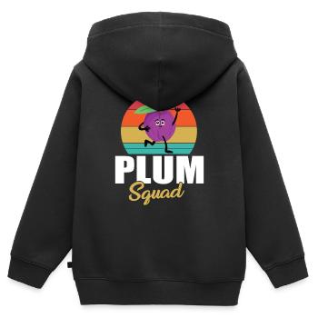 Escouade Prune - Sweat Premium à capuche zippé enfant bio - noir - Dos - AI Model Kid Male (0cm)