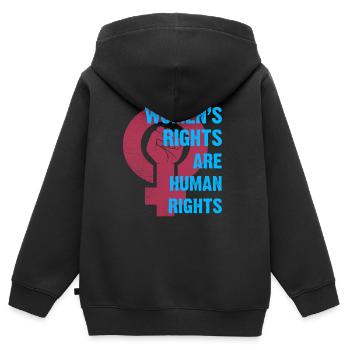 Frauenrechte Menschenrechte - Kinder Premium Organic Zip Hoodie - Schwarz - Hinten - AI Model Kid Male (0cm)