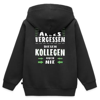 MAN KANN ALLES VERGESSEN KOLLEGEN - Kinder Premium Organic Zip Hoodie - Schwarz - Hinten - AI Model Kid Male (0cm)