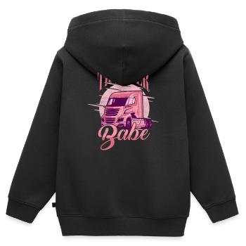 Trucker Babe Trucker Truck Driver - Kinder Premium Organic Zip Hoodie - Schwarz - Hinten - AI Model Kid Male (0cm)