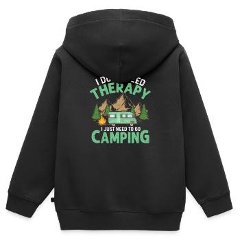 Je n’ai pas besoin de thérapie, j’ai juste besoin d’aller camper Cam - Sweat Premium à capuche zippé enfant bio - noir - Dos - AI Model Kid Male (0cm)