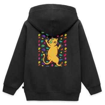 Klettern Kletterer - Kinder Premium Organic Zip Hoodie - Schwarz - Hinten - AI Model Kid Male (0cm)