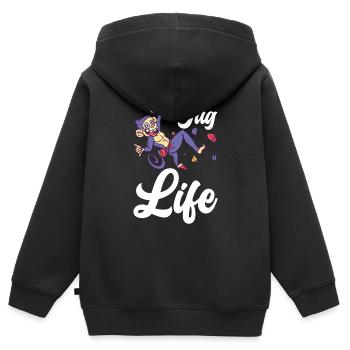 Klettern Kletterer - Kinder Premium Organic Zip Hoodie - Schwarz - Hinten - AI Model Kid Male (0cm)