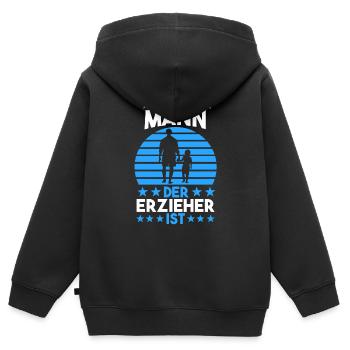 Kindergärtner Erzieher - Kinder Premium Organic Zip Hoodie - Schwarz - Hinten - AI Model Kid Male (0cm)