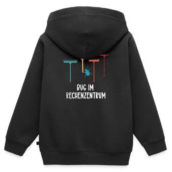 Bug im Rechenzentrum für jeden Itler und EDV Typ - Kinder Premium Organic Zip Hoodie - Schwarz - Hinten - AI Model Kid Male (0cm)