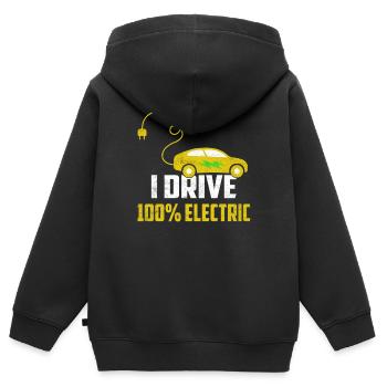 I Drive 100% Electric Mobility EV Car Driver - Kids Premium Organic Zip-up Hoodie - black - Back - AI Model Kid Male (0cm)