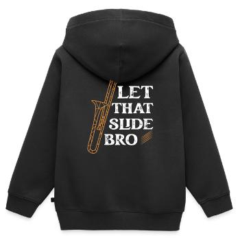 Let That Slide Bro Trombone Trombonist - Kinder Premium Organic Zip Hoodie - Schwarz - Hinten - AI Model Kid Male (0cm)