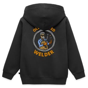Schweißen Metall Altes Schweißfach - Kinder Premium Organic Zip Hoodie - Schwarz - Hinten - AI Model Kid Male (0cm)