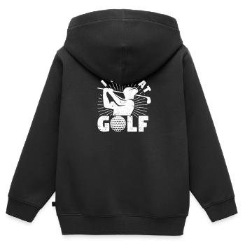 Je suce à joueur de balle de golf drôle fan de golf - Sweat Premium à capuche zippé enfant bio - noir - Dos - AI Model Kid Male (0cm)