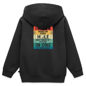 J’ai fait un bogey sur chaque trou dans un - Sweat Premium à capuche zippé enfant bio - noir - Dos - AI Model Kid Male (0cm)