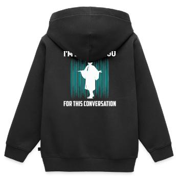 Je vous facture pour cette conversation Avocat La - Sweat Premium à capuche zippé enfant bio - noir - Dos - AI Model Kid Male (0cm)