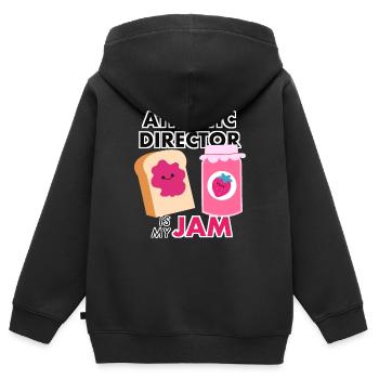 Directeur sportif is my jam Funny Gag Pun Gifts - Sweat Premium à capuche zippé enfant bio - noir - Dos - AI Model Kid Male (0cm)