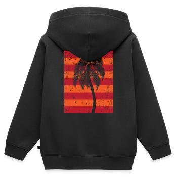 Palmen - Kinder Premium Organic Zip Hoodie - Schwarz - Hinten - AI Model Kid Male (0cm)