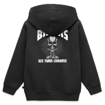 Bikers Don't Go Grey We Turn Chrome Bike Motorcyc - Kinder Premium Organic Zip Hoodie - Schwarz - Hinten - AI Model Kid Male (0cm)