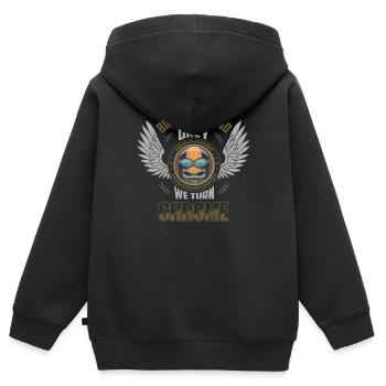 Bikers Don't Go Grey We Turn Chrome Motorcycle Bi - Kinder Premium Organic Zip Hoodie - Schwarz - Hinten - AI Model Kid Male (0cm)