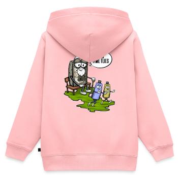 80er 90er Jahre Kassette Musik Sitzen Kassette Kassette - Kinder Premium Organic Zip Hoodie - Rosa - Hinten - AI Model Kid Female (0cm)