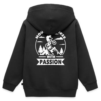 Mountainbiker aus leidenschaft - Kinder Premium Organic Zip Hoodie - Schwarz - Hinten - AI Model Kid Male (0cm)