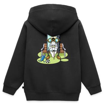 Cassette des années 80 90 Cassette Sitting Cassette Cassette - Sweat Premium à capuche zippé enfant bio - noir - Dos - AI Model Kid Male (0cm)