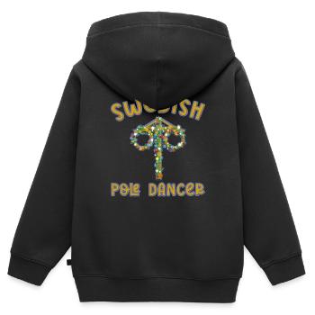 Midsommar Schweden Mittsommerfest lustig Maibaum - Kinder Premium Organic Zip Hoodie - Schwarz - Hinten - AI Model Kid Male (0cm)