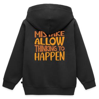 Mistakes allow thinking to happen - Kids Premium Organic Zip-up Hoodie - black - Back - AI Model Kid Male (0cm)